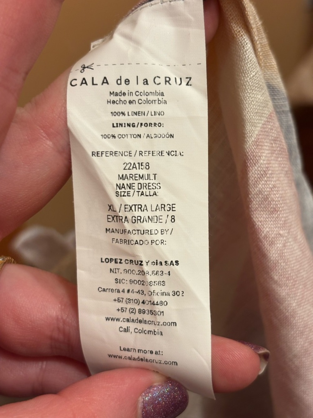 Cala de la Cruz Wave-Print Linen Midi Dress - Picture 9 of 9